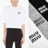 미우미우 영문로고 크롭 반팔