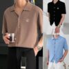 메종키츠네 폭스헤드 카라 니트가디건(반팔)
