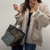 루이비통 수입 고급 네버풀 인사이드 아웃 MM 모노블랙