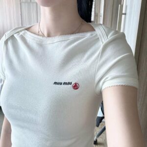 미우미우 x 쁘띠 바토 25 스트래치 슬림 반팔티셔츠
