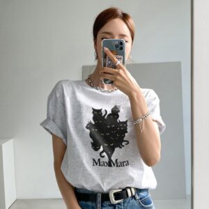 막스마라 고양이무리 반팔티셔츠