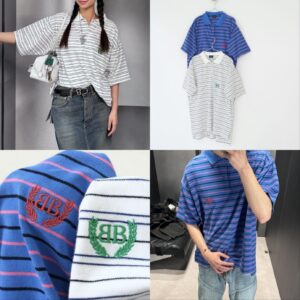 발렌시아가 25 로렐 클래식 스트라이프 폴로 반팔티셔츠