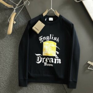 버버리 옐로우 레터링 기사 맨투맨