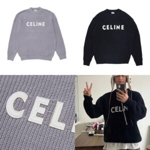 셀린느 리브드 오버사이즈 스웨터(블랙)