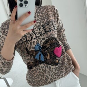 가니 레오파드 퍼피 니트