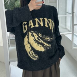 가니 바나나 자카드 니트