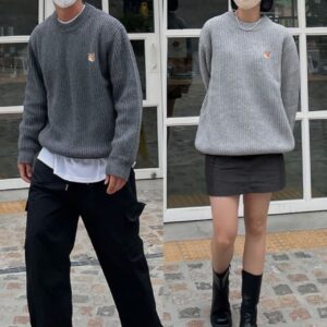 메종키츠네 램스울 하찌 라운드 니트(공용)