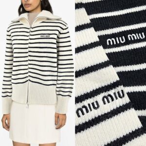 미우미우 단가라 풀집업니트 여성용