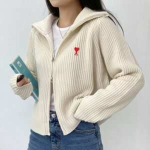 아미 스몰레드하트 풀집업니트 여성용