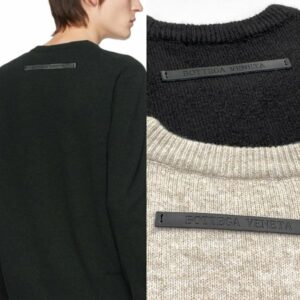 보테가베네타 레더패치 라운드니트