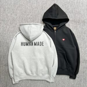 휴먼메이드 자수로고 후드집업