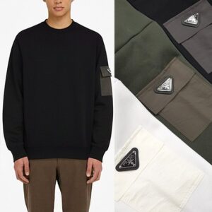 프라다 배색 포켓 맨투맨