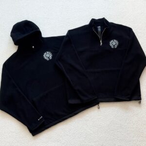 크롬하츠 플리스 후드&하프 지퍼 스웨트셔츠